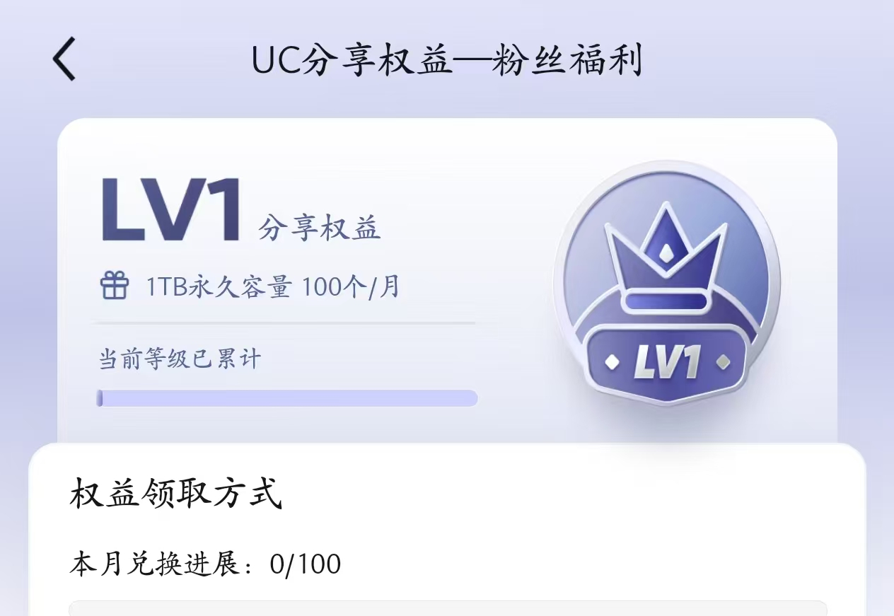 福利！UC网盘免费领取1t永久空间，先到先得！-迟归钟